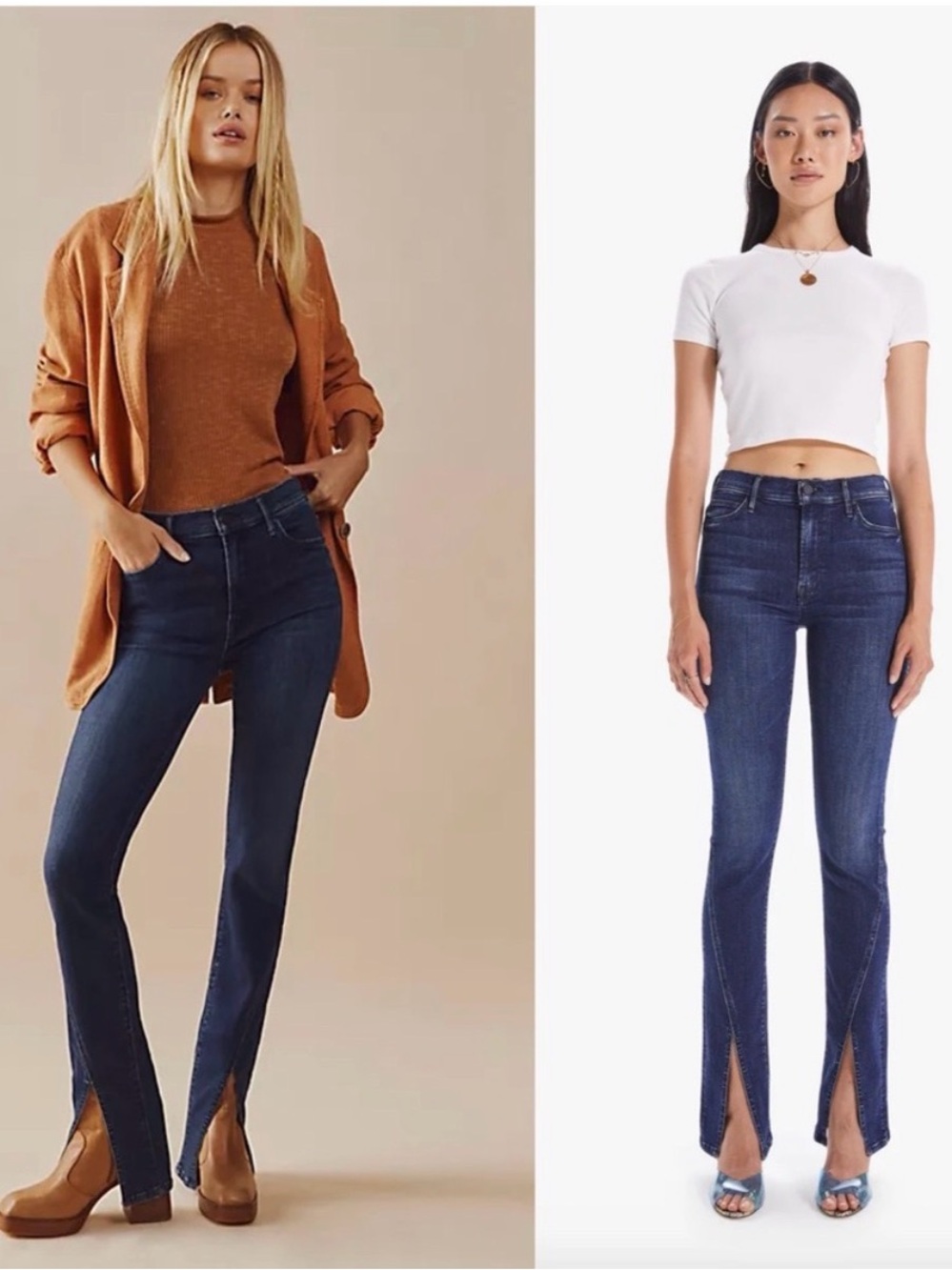 MOTHER Rascal Split Hem Jeans